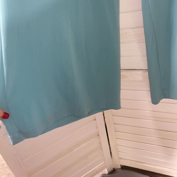 Vintage Susan Lucci Aqua Green Tank Top Pull On Pants Set Poly Knit Suit Sz Med - Picture 8 of 11